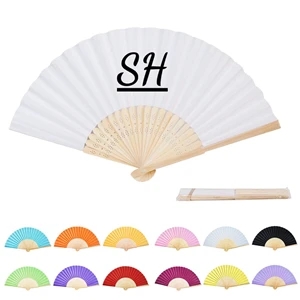 Paper Bamboo Folding Fan | https://www.bestnamebadges.com
