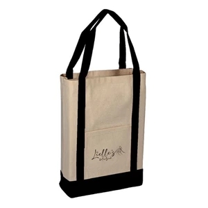 Two Tone Canvas Deluxe Tote (14 x 16 x 4)