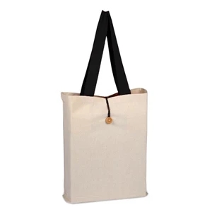 Button-Up Tote With Colored Handle (15 x 16 x 3)