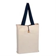 Button-Up Tote With Colored Handle (15 x 16 x 3) | https://www.bestnamebadges.com