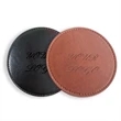 Customized 4'' Round PU Leather Coaster | https://www.bestnamebadges.com