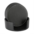 Customized 4'' Round PU Leather Coaster | https://www.bestnamebadges.com