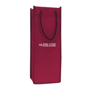 Single Bottle Wine Tote With Rope Handles (5 x 13 x 4)