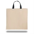 Cotton Canvas Tote Bag W/ Short Color Web Handles 10 OZ | https://www.bestnamebadges.com