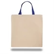 Cotton Canvas Tote Bag W/ Short Color Web Handles 10 OZ | https://www.bestnamebadges.com