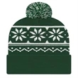 Snowflake Knit Cap With Cuff | https://www.bestnamebadges.com