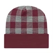 Plaid Knit Cap with Cuff | https://www.bestnamebadges.com