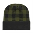 Plaid Knit Cap with Cuff | https://www.bestnamebadges.com