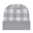 Plaid Knit Cap with Cuff | https://www.bestnamebadges.com