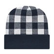 Plaid Knit Cap with Cuff | https://www.bestnamebadges.com