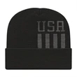 Patriotic Knit Cap with Cuff | https://www.bestnamebadges.com
