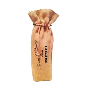 Unlaminated One Bottle Jute Drawstring Wine Sack (6 x14x 3)