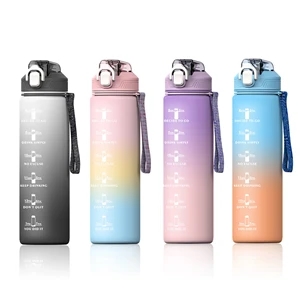 32Oz Water Bottle With Time Marker And Straw