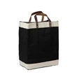 Laminated Jute Market Tote w/ Leather Handles (13 x 17 x 8) | https://www.bestnamebadges.com