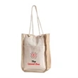 Cotton Gift Bag w/ Front Pocket, Jute Gusset & Rope Handles | https://www.bestnamebadges.com