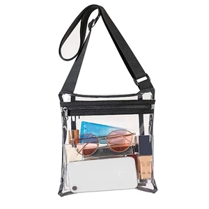 Zipper Crossbody Clear Bag With Inner Pocket | https://www.bestnamebadges.com