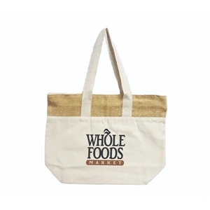 Large Shopping Bag with Natural Jute Cotton Gusset (20x15x6)