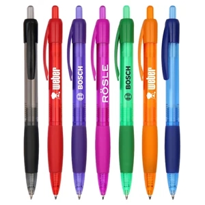 Union Printed,  "Miami" Frosted Barrel Click Pen w/ Grip