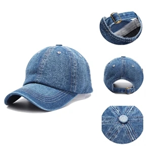 Distressed Denim Dad Hat | https://www.bestnamebadges.com