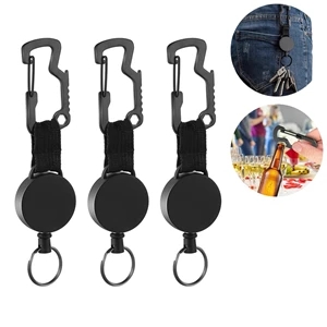 Key Chains With Carabiner Wire Rope Bottle Opener