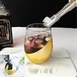 Modern Stemless Wine Glass | https://www.bestnamebadges.com