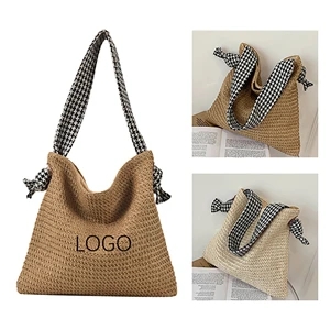 Straw Beach Bags Tote Bag | https://www.bestnamebadges.com