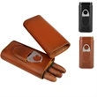 Leather Cigar Case With Silver Stainless Steel Cutter | https://www.bestnamebadges.com