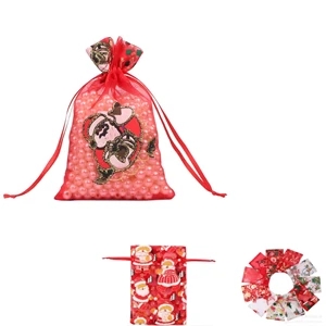 Christmas Canvas Gift Bag With Drawstring