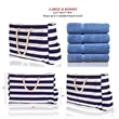 Maritime Stripes Beach Bag With Zipper | https://www.bestnamebadges.com