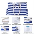 Maritime Stripes Beach Bag With Zipper | https://www.bestnamebadges.com