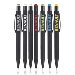 Metal Color Pop Rubberized Stylus Pens | https://www.bestnamebadges.com