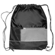 Tri Color Front Pocket Drawstring Backpacks w/ Custom logo | https://www.bestnamebadges.com