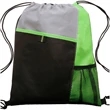 Tri Color Non-Woven Drawstring Backpack W/ Mesh Pocket | https://www.bestnamebadges.com