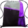 Tri Color Non-Woven Drawstring Backpack W/ Mesh Pocket | https://www.bestnamebadges.com