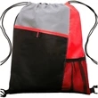 Tri Color Non-Woven Drawstring Backpack W/ Mesh Pocket | https://www.bestnamebadges.com