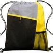 Tri Color Non-Woven Drawstring Backpack W/ Mesh Pocket | https://www.bestnamebadges.com