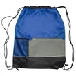 Tri Color Front Pocket Drawstring Backpacks w/ Custom logo | https://www.bestnamebadges.com