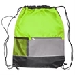 Tri Color Front Pocket Drawstring Backpacks w/ Custom logo | https://www.bestnamebadges.com