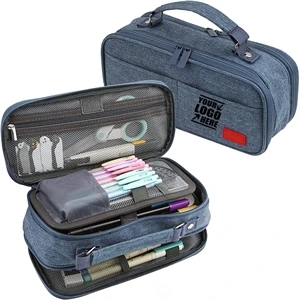 Large Capacity Pencil Case Double Zipper Storage Bag | https://www.bestnamebadges.com