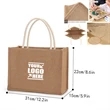 Natural Linen Jute Reusable Tote Bag With Handles | https://www.bestnamebadges.com