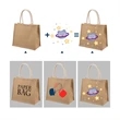 Natural Linen Jute Reusable Tote Bag With Handles | https://www.bestnamebadges.com