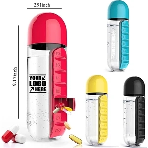 2 In 1 Weekly Pill Box Organizer With Water Bottle | https://www.bestnamebadges.com