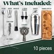 Stainless Steel Cocktail Maker 10 Pieces | https://www.bestnamebadges.com