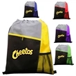 Tri Color Non-Woven Drawstring Backpack W/ Mesh Pocket | https://www.bestnamebadges.com