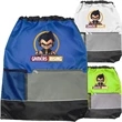 Tri Color Front Pocket Drawstring Backpacks w/ Custom logo | https://www.bestnamebadges.com