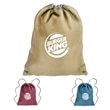 Linen Cromwell Drawstring Backpacks (13" x 16") | https://www.bestnamebadges.com