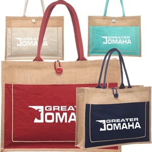 Cotton Pocket Jute Tote Bags | https://www.bestnamebadges.com