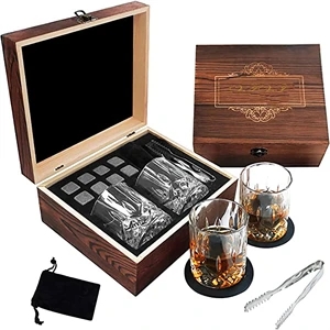 Whiskey Glasses Gift Set 8 Granite Rocks