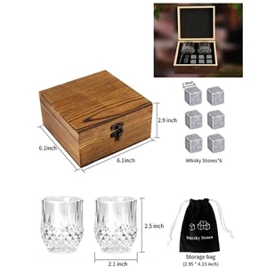 Whiskey Glasses Gift Set 6 Granite Rocks