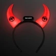 Large Devil Horns Light Up Headband | https://www.bestnamebadges.com